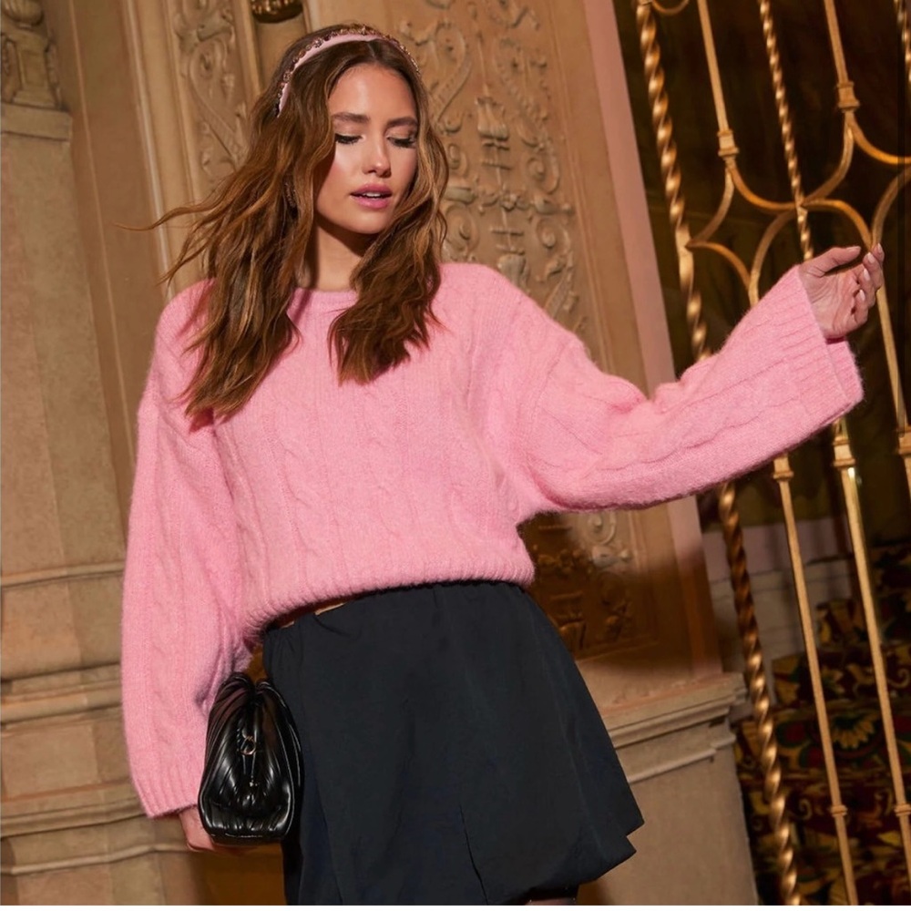 Vici Close Embrace Cable Knit Sweater